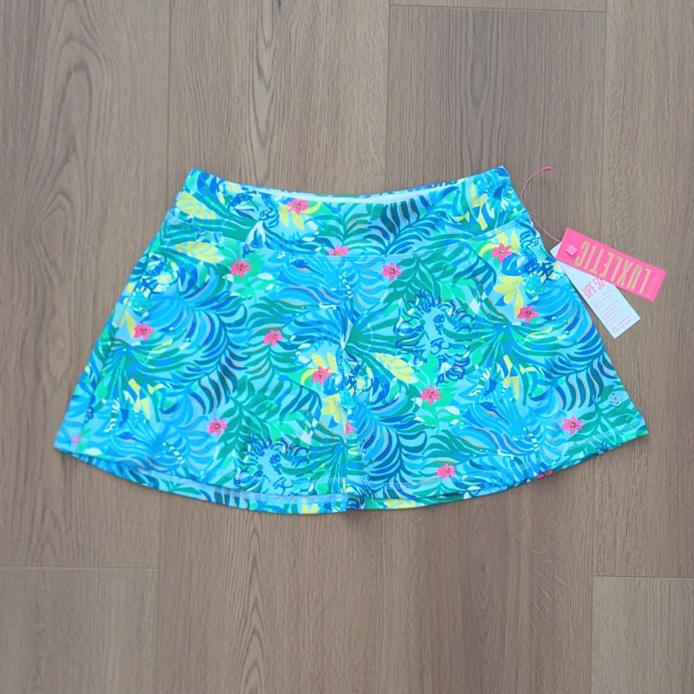 New Lilly Pulitzer Luxletic Aila Skort Skirt Shorts Via Parigi Print Small